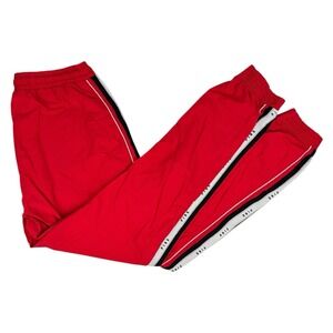 Pink Victoria Secret Track Pants Joggers Sz Medium Red Side Stripe Logo Lounge